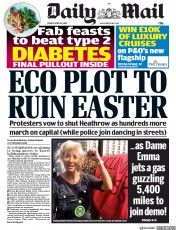 Daily Mail () Newspaper Front Page for 19 April 2019
