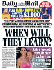 Daily Mail () Newspaper Front Page for 19 May 2020