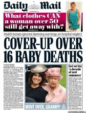 Daily Mail () Newspaper Front Page for 19 June 2013