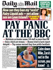 Daily Mail () Newspaper Front Page for 19 July 2017