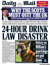 Daily Mail () Newspaper Front Page for 19 September 2013