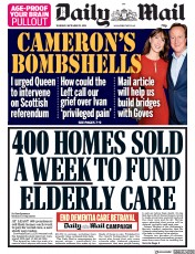 Daily Mail () Newspaper Front Page for 19 September 2019