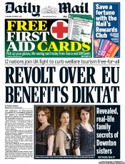 Daily Mail () Newspaper Front Page for 1 October 2011