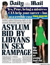 Daily Mail () Newspaper Front Page for 1 October 2015