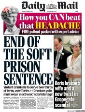 Daily Mail () Newspaper Front Page for 1 October 2019