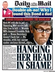 Daily Mail () Newspaper Front Page for 1 October 2021