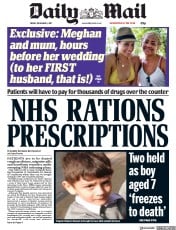 Daily Mail () Newspaper Front Page for 1 December 2017