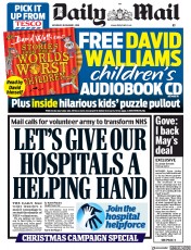 Daily Mail () Newspaper Front Page for 1 December 2018