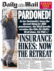 Daily Mail () Newspaper Front Page for 1 March 2017