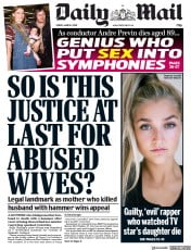Daily Mail () Newspaper Front Page for 1 March 2019