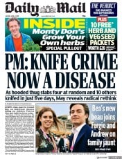 Daily Mail () Newspaper Front Page for 1 April 2019