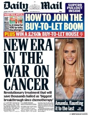 Daily Mail () Newspaper Front Page for 1 June 2015