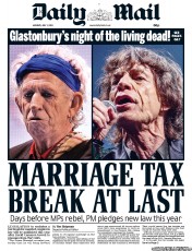 Daily Mail () Newspaper Front Page for 1 July 2013
