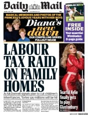 Daily Mail () Newspaper Front Page for 1 July 2019