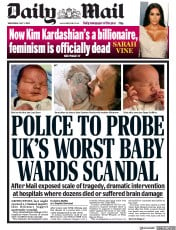 Daily Mail () Newspaper Front Page for 1 July 2020