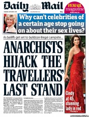 Daily Mail () Newspaper Front Page for 1 September 2011