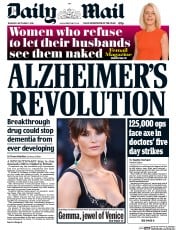 Daily Mail () Newspaper Front Page for 1 September 2016