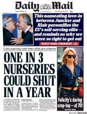 Daily Mail () Newspaper Front Page for 1 September 2017