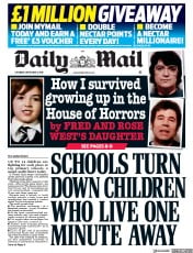 Daily Mail () Newspaper Front Page for 1 September 2018