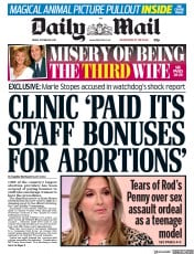 Daily Mail () Newspaper Front Page for 20 October 2017
