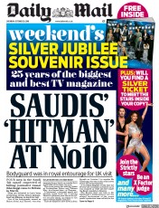 Daily Mail () Newspaper Front Page for 20 October 2018