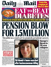 Daily Mail () Newspaper Front Page for 20 January 2016