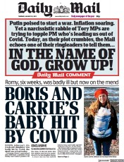 Daily Mail () Newspaper Front Page for 20 January 2022