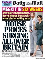 Daily Mail () Newspaper Front Page for 20 February 2020