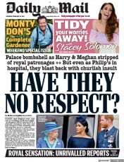 Daily Mail () Newspaper Front Page for 20 February 2021