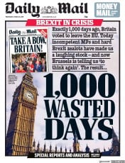 Daily Mail () Newspaper Front Page for 20 March 2019
