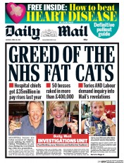 Daily Mail () Newspaper Front Page for 20 April 2015