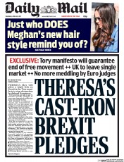 Daily Mail () Newspaper Front Page for 20 April 2017