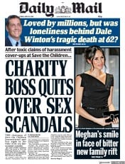 Daily Mail () Newspaper Front Page for 20 April 2018