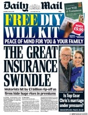 Daily Mail () Newspaper Front Page for 20 June 2015