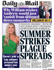 Daily Mail () Newspaper Front Page for 20 June 2022
