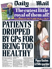 Daily Mail () Newspaper Front Page for 20 July 2016