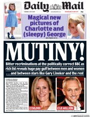 Daily Mail () Newspaper Front Page for 20 July 2017