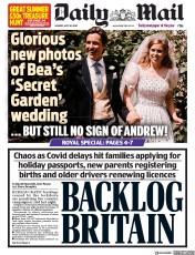Daily Mail () Newspaper Front Page for 20 July 2020
