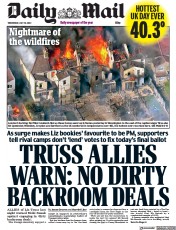 Daily Mail () Newspaper Front Page for 20 July 2022