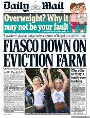 Daily Mail () Newspaper Front Page for 20 September 2011