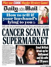 Daily Mail () Newspaper Front Page for 21 November 2017