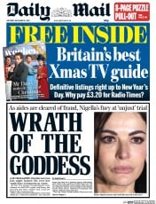 Daily Mail () Newspaper Front Page for 21 December 2013