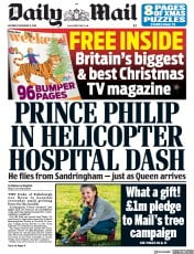 Daily Mail () Newspaper Front Page for 21 December 2019
