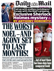 Daily Mail () Newspaper Front Page for 21 December 2020
