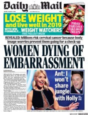 Daily Mail () Newspaper Front Page for 21 January 2019