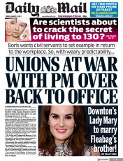 Daily Mail () Newspaper Front Page for 21 January 2022