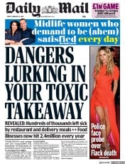 Daily Mail () Newspaper Front Page for 21 February 2020