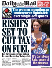 Daily Mail () Newspaper Front Page for 21 March 2022