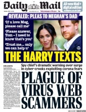 Daily Mail () Newspaper Front Page for 21 April 2020