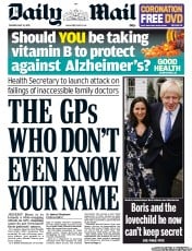 Daily Mail () Newspaper Front Page for 21 May 2013